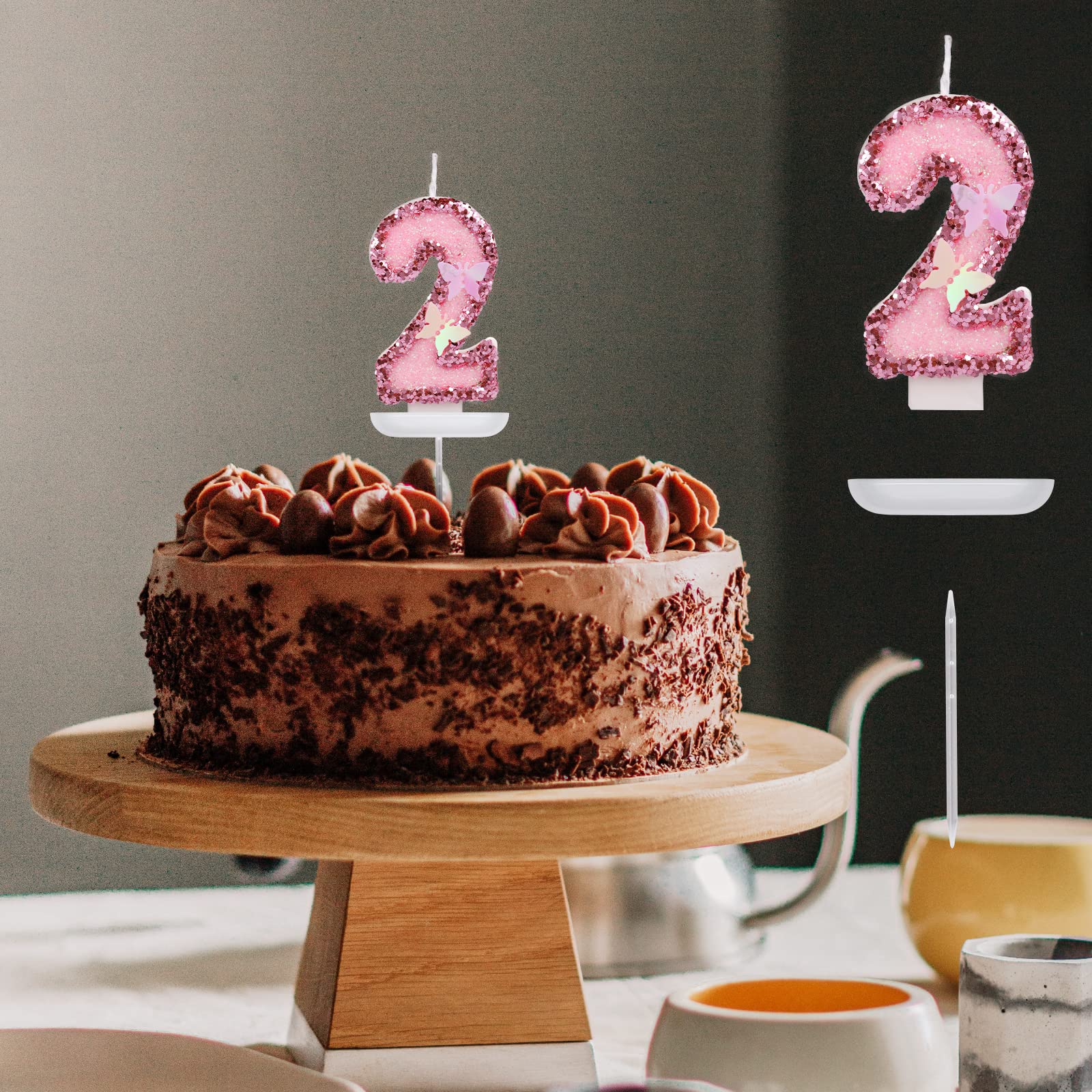 Amazon.com: 2.95 Inch Birthday Number Candles, Glitter Pink
